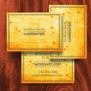 Vintager Retro- und eleganter Holzarbeiter oder Zi Visitenkarte