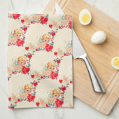 Vintager/Retro Valentine-Engel Handtuch (Viertel Falte)