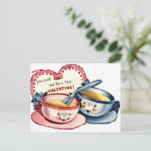 Vintager Retro-Valentinstag Feiertagspostkarte (Stehend Vorderseite)