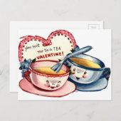 Vintager Retro-Valentinstag Feiertagspostkarte (Vorne/Hinten)