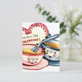 Vintager Retro-Valentinstag Feiertagspostkarte (Stehend Vorderseite)