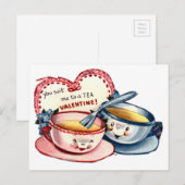 Vintager Retro-Valentinstag Feiertagspostkarte (Vorne/Hinten)