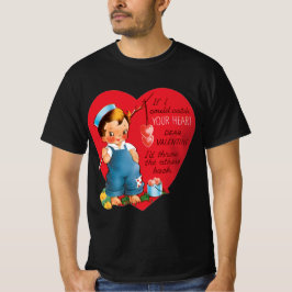 Vintager Retro-Valentinstag, Junge Angelherzen T-Shirt