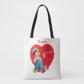 Vintager Retro-Valentinstag, Junge Angelherzen Tasche (Vorderseite)