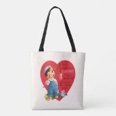 Vintager Retro-Valentinstag, Junge Angelherzen Tasche (Rückseite)