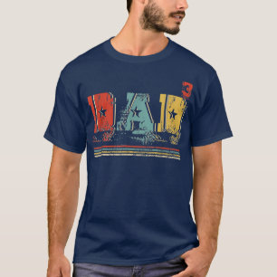 Vintager Retro-Vater 3 Funny Vater Drei Kinder Vat T-Shirt