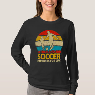 Vintager Retro-Vater und Sohn-Fußballspieler Vater T-Shirt