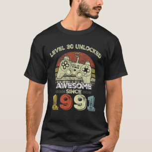 Vintager Retro-Videogamer Stufe 30 seit T-Shirt