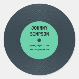 Vintager Retro-Vinyl-Aufkleber für Textvorlagen Runder Aufkleber