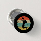 Vintager Retro-Volleyballspieler Button (Vorne & Hinten)