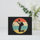 Vintager Retro-Volleyballspieler Feiertagspostkarte (Stehend Vorderseite)