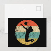 Vintager Retro-Volleyballspieler Feiertagspostkarte (Vorne/Hinten)