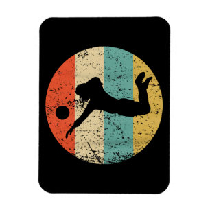 Vintager Retro-Volleyballspieler Magnet
