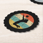 Vintager Retro-Volleyballspieler Untersetzer (angewinkelt)