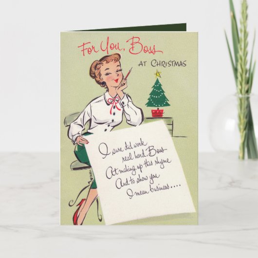 Vintager retro Weihnachtschef addieren Textkarte Feiertagskarte (Vorderseite)