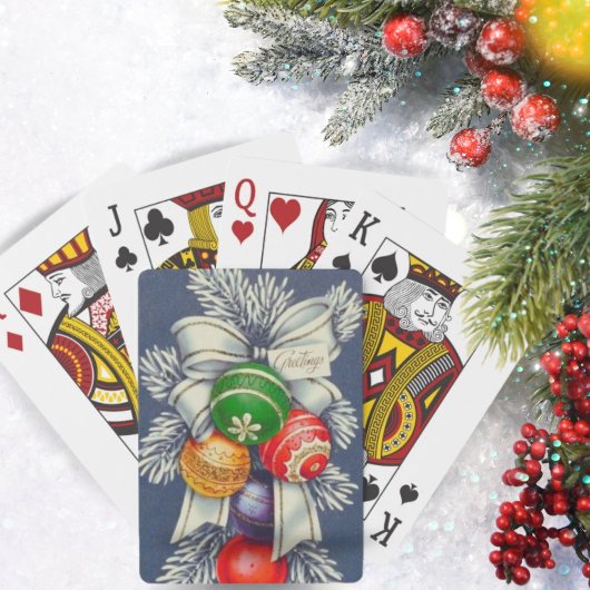 Vintager Retro-Weihnachtsfeiertag Spielkarten