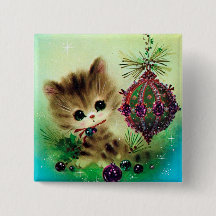 Vintager Retro Weihnachtskatzenurlaub