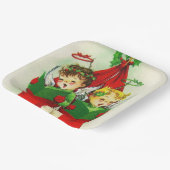 Vintager Retro Weihnachtskinder Teller (Gewinkelt)