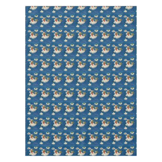 Vintager Retro-Weihnachtsmann Tischdecke (Vorderseite)