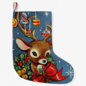 Vintager retro Weihnachtsren-Dekor-Strumpf Kleiner Weihnachtsstrumpf (Vorderseite)