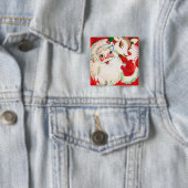 Vintager retro Weihnachtssankt-Renknopf Button (Beispiel)