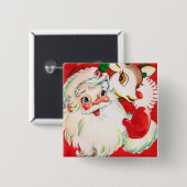 Vintager retro Weihnachtssankt-Renknopf Button (Vorne & Hinten)