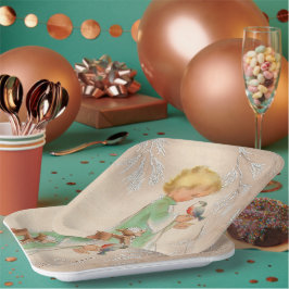 Vintager Retro-Weihnachtsschild für Hirsche Party Pappteller