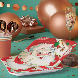 Vintager Retro Weihnachtsweihnachtsschild Weihnach Pappteller