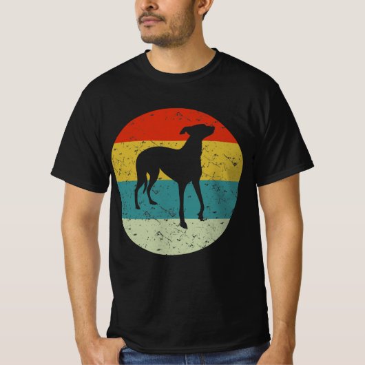Vintager Retro-Windhund T-Shirt (Vorderseite)