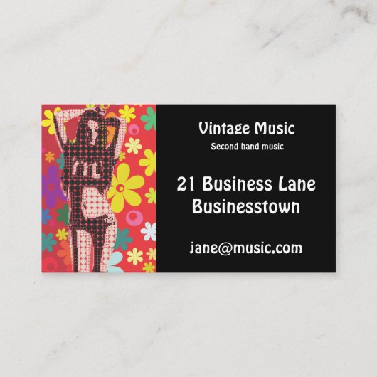 Vintager Retro-zweiter Musikspeicher Visitenkarte (Vorderseite)