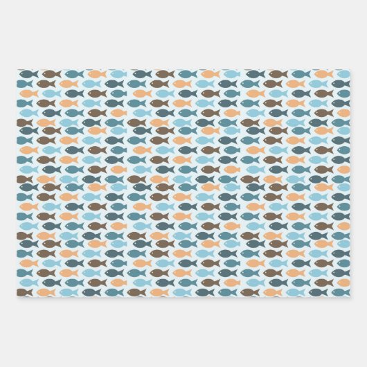 Vintager Retrofisch Geschenkpapier Set (Vorderseite 3)