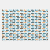 Vintager Retrofisch Geschenkpapier Set (Vorderseite)