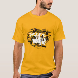 Vintager Retrokamera-T - Shirt in gelber Farbe