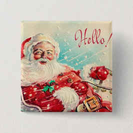 Vintager retroSanta Weihnachtsfeiertagsknopf Button