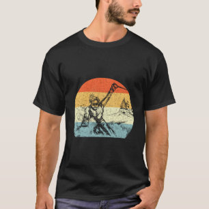 Vintager Retroschneeskier mit Schneeschuh T-Shirt