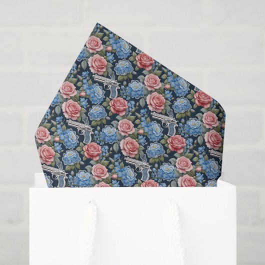 Vintager Revolver mit Spitzen und Blume Seidenpapier (Geschenktüte)