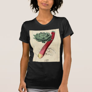 Vintager Rhabarber-botanischer Druck T-Shirt