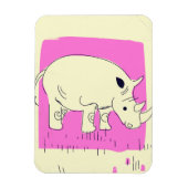 Vintager Rhino Cartoon Magnet (Vertikal)