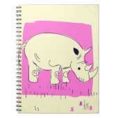 Vintager Rhino Cartoon Notizblock (Vorderseite)