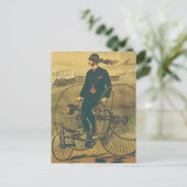 Vintager Riese Tricycle Gentleman Mustache Funny Postkarte (Stehend Vorderseite)