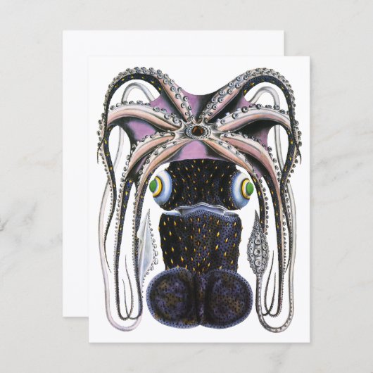 Vintager Riesen-Tintenfisch oder Oktopus, Meeresti (Vorne/Hinten)