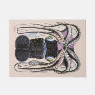 Vintager Riesen-Tintenfisch oder Oktopus, Meeresti Fußmatte