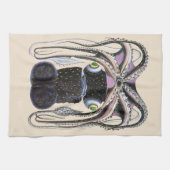 Vintager Riesen-Tintenfisch oder Oktopus, Meeresti Geschirrtuch (Horizontal)