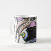 Vintager Riesen-Tintenfisch oder Oktopus, Meeresti Kaffeetasse (Vorderseite Links)