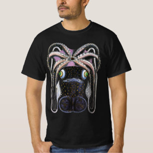 Vintager Riesen-Tintenfisch oder Oktopus, Meeresti T-Shirt