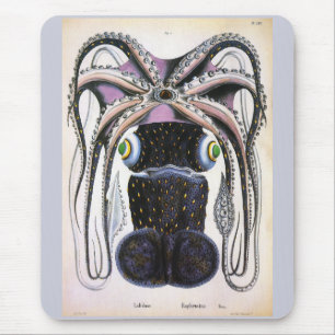 Vintager Riesenoktopus oder Tintenfisch, Meerestie Mousepad