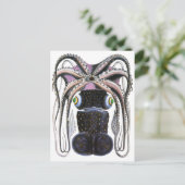 Vintager Riesenoktopus oder Tintenfisch, Meerestie Postkarte (Stehend Vorderseite)