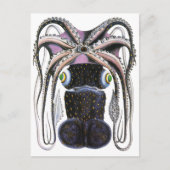 Vintager Riesenoktopus oder Tintenfisch, Meerestie Postkarte (Vorderseite)