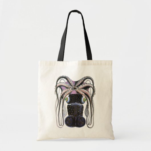 Vintager Riesenoktopus oder Tintenfisch, Meerestie Tragetasche (Vorne)