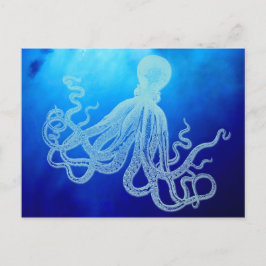 Vintager Riesentopus im Tiefen des Blauen Ozeans Postkarte